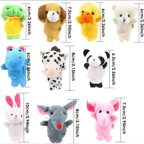 1/5/10 Pcs Cartoon Hand Doll Finger Puppet Baby Children Story Early Education Soothing Doll Plush Toy